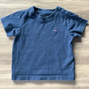 Tommy Hilfiger. 12 months. Logo short sleeve shirt. Blue. Baby boy.